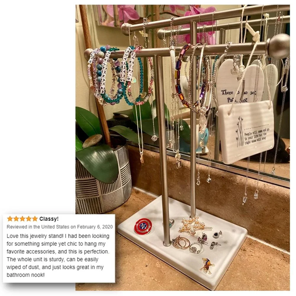AMAZON BASICS Double-T Hand Towel and Accessories Stand 🛁 NEW!!